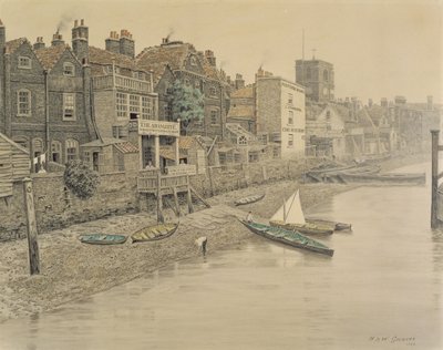 A Thames View Showing the Adam and Eve Tavern in Chelsea by Walter Greaves